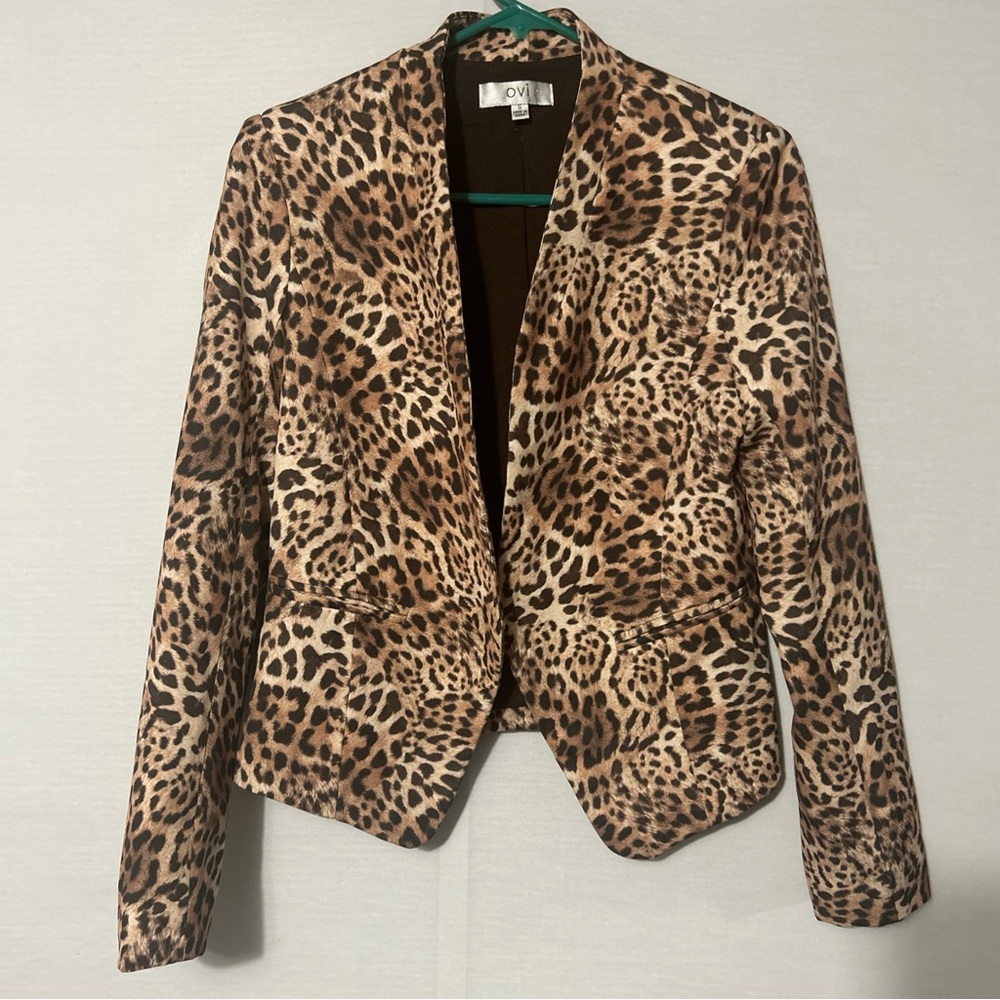 Ovi Brown Tailored Leopard Blazer